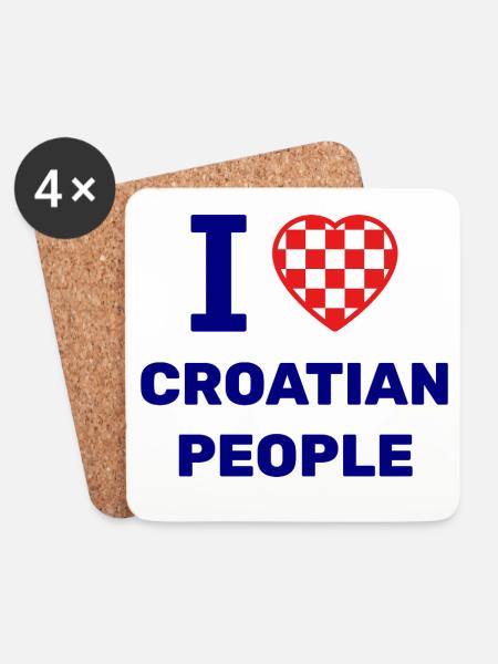 I Love Croatian People - Coasters (set of 4) - white