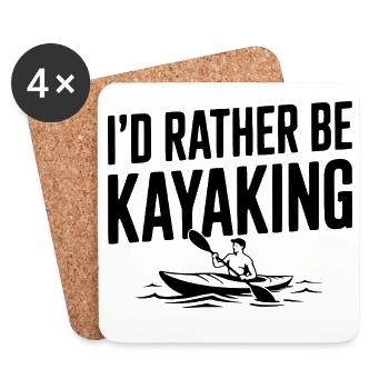 I’d Rather be Kayaking - Coasters (set of 4) - white - Front