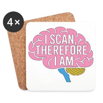 MRI Tech I Scan Therefore I Am Radiologist - Untersetzer (4er-Set) - Weiß - Vorne