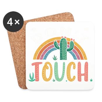 Regenbogenkakteen nicht anfassen - Untersetzer (4er-Set) - Weiß - Vorne