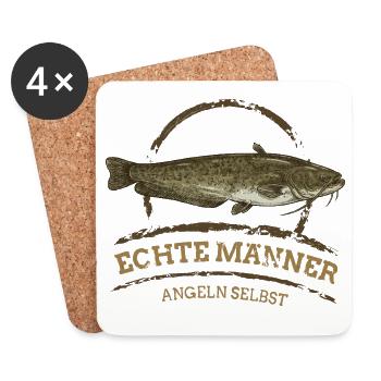 Real Men Catching Catfish - Coasters (set of 4) - white - Front