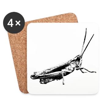Grasshopper / Grasshopper / Graphic black - Coasters (set of 4) - white - Front