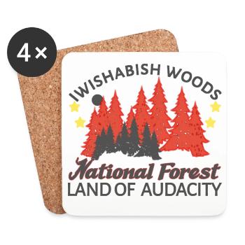 iwishabish woods vintage look - Untersetzer (4er-Set) - Weiß - Vorne