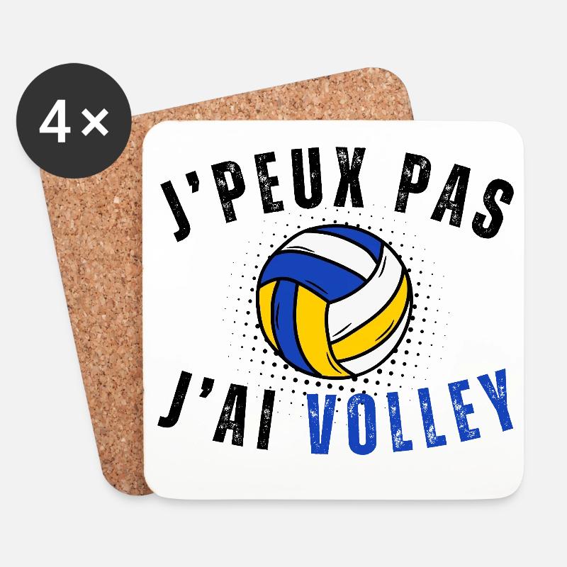 Ich kann nicht, ich habe Volley-Humor-Geschenk - Untersetzer (4er-Set) - Weiß