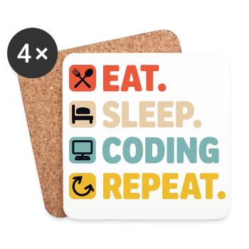 Programmer's Life Humor for Programmers - Coasters (set of 4) - white - Front