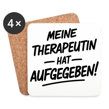 My therapist gave up - Coasters (set of 4) - white - Front