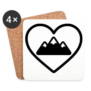 Montagne du Cœur - Dessous de verre (lot de 4) - blanc - Devant