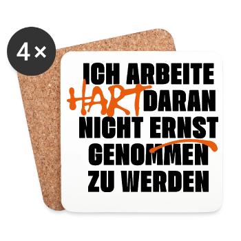 Nicht ernst genommen werden - Untersetzer (4er-Set) - Weiß - Vorne