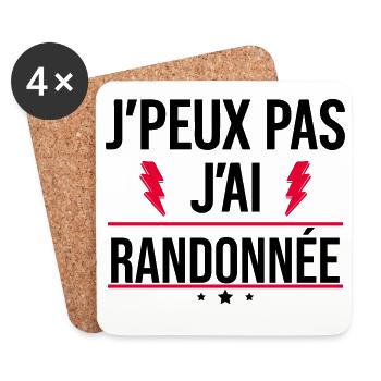 J’peux pas j’ai randonnée Humour Nature - Dessous de verre (lot de 4) - blanc - Devant