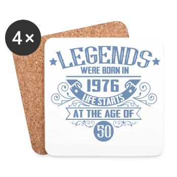 50 Jahre Legenden Jahrgang 1976 Vintage Geburtstag - Untersetzer (4er-Set) - Weiß - Vorne