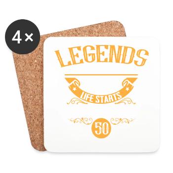 50 Jahre Legenden Jahrgang 1976 Vintage Geburtstag - Untersetzer (4er-Set) - Weiß - Vorne