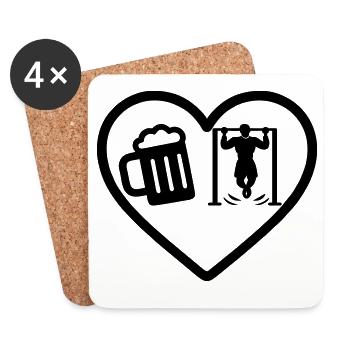 Bière d’entraînement Heart Street - Dessous de verre (lot de 4) - blanc - Devant