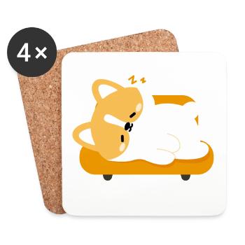 Müder Corgi auf sonnigem Sofa - Untersetzer (4er-Set) - Weiß - Vorne