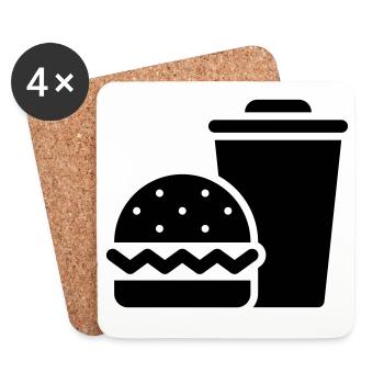 Restauration rapide, burgers, food trucks - Dessous de verre (lot de 4) - blanc - Devant