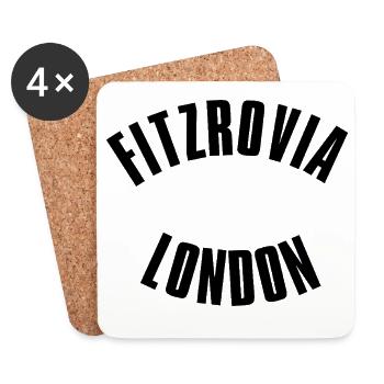 Fitzrovia Londres dans un arc - Dessous de verre (lot de 4) - blanc - Devant