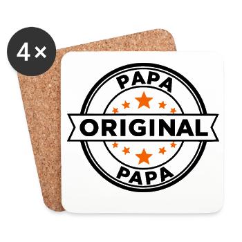 Sternenring Muster Papa - Untersetzer (4er-Set) - Weiß - Vorne
