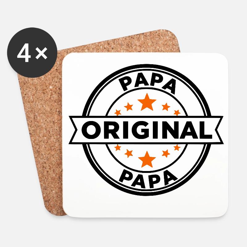 Sternenring Muster Papa - Untersetzer (4er-Set) - Weiß