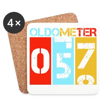 Oldometer 57 Funny 57th Birthday Retro - Coasters (set of 4) - white - Front