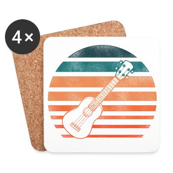 Hawaiian Ukulele Uke Retro Vintage - Coasters (set of 4) - white - Front