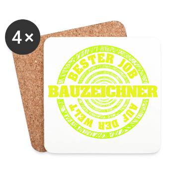 Geschenk für Bauzeichner - Untersetzer (4er-Set) - Weiß - Vorne