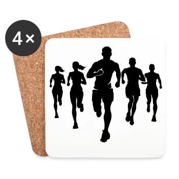 Marathonläufer Team Silhouette Marathon - Untersetzer (4er-Set) - Weiß - Vorne