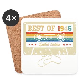 Best Of 1946 80th Birthday - Coasters (set of 4) - white - Front