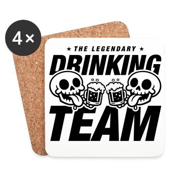 Bière Squelette de l’équipe de boisson - Dessous de verre (lot de 4) - blanc - Devant
