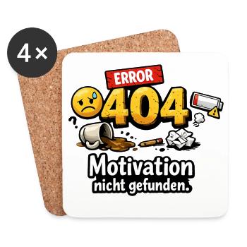404 Erreur Motivation non trouvée - Dessous de verre (lot de 4) - blanc - Devant