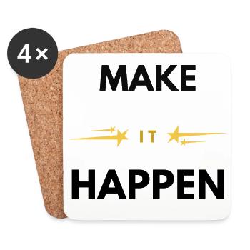 Mach es möglich – Motivationales minimalistisches Design - Untersetzer (4er-Set) - Weiß - Vorne