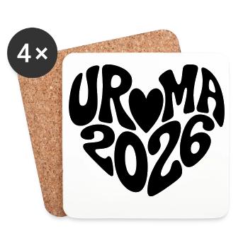Uroma 2026 Herz Form - Untersetzer (4er-Set) - Weiß - Vorne