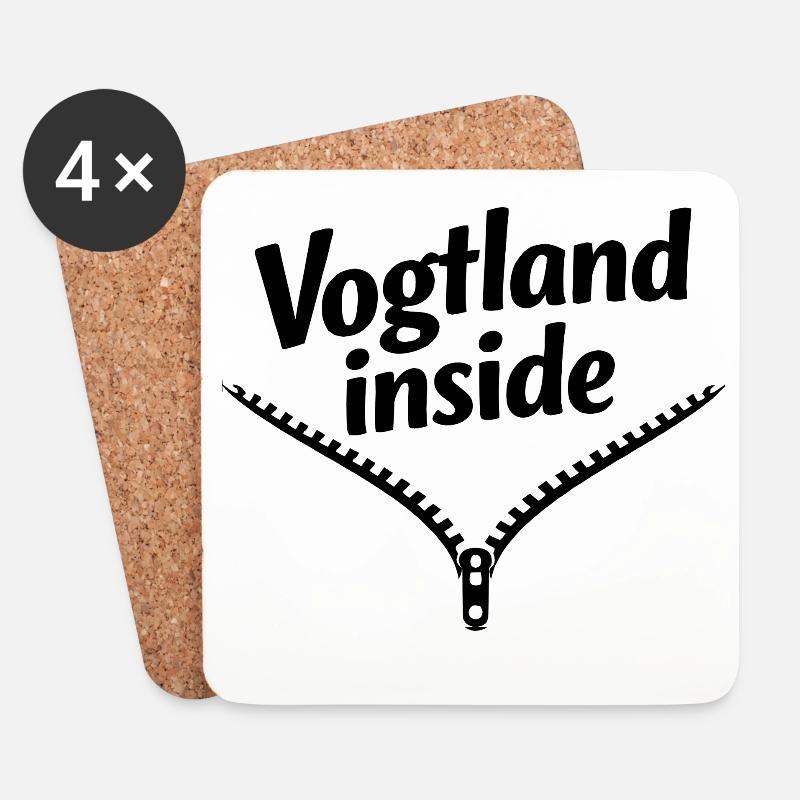 Vogtland Inside - Untersetzer (4er-Set) - Weiß
