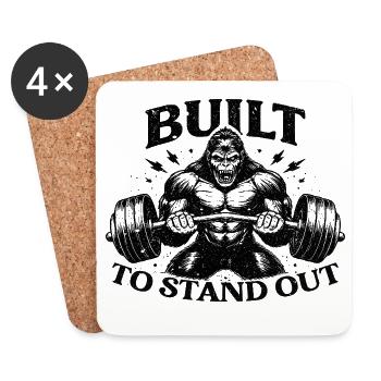 Gym Gorilla conçu pour se démarquer - Dessous de verre (lot de 4) - blanc - Devant