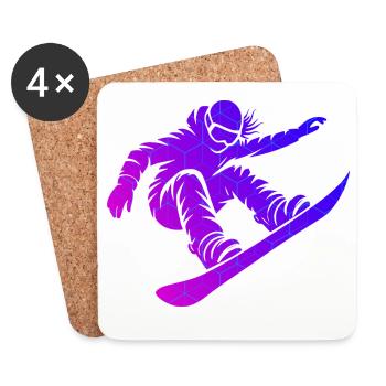 Statement für alle Snowboard für Frauen - Untersetzer (4er-Set) - Weiß - Vorne