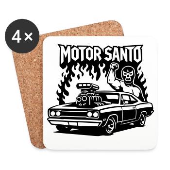 Motor Santo Fire Hotrod - Coasters (set of 4) - white - Front