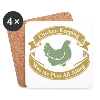 Chickens In The Garden Lifestyle Chicken - Coasters (set of 4) - white - Front