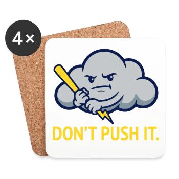 The Grumpy Storm Cloud Warning - Coasters (set of 4) - white - Front