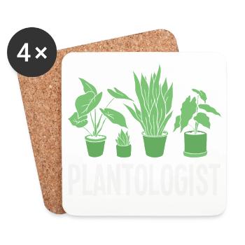 Plantologiste Fleur drôle d’amoureuse des plantes - Dessous de verre (lot de 4) - blanc - Devant