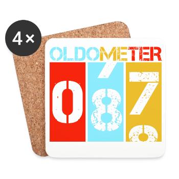 Oldometer 87 Retro Vintage 87. Geburtstag - Untersetzer (4er-Set) - Weiß - Vorne