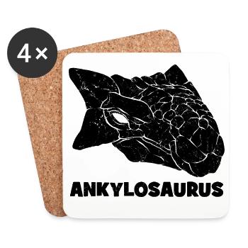 Ankylosaurus Fossil Skull - Coasters (set of 4) - white - Front