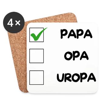 PAPA Checkliste - Untersetzer (4er-Set) - Weiß - Vorne