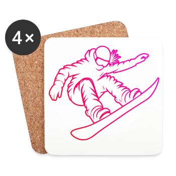 Ein Motiv nur für Snowboard für Frauen - Untersetzer (4er-Set) - Weiß - Vorne
