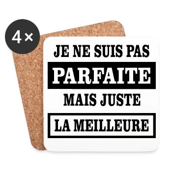 I'm not perfect but just the best - Coasters (set of 4) - white - Front