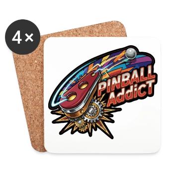 Flipper-Süchtiger Neon-Explosion - Untersetzer (4er-Set) - Weiß - Vorne