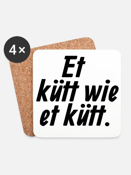 Et kütt wie et kütt - Et Kölsche Jrundjesetz §2 - Untersetzer (4er-Set) - Weiß