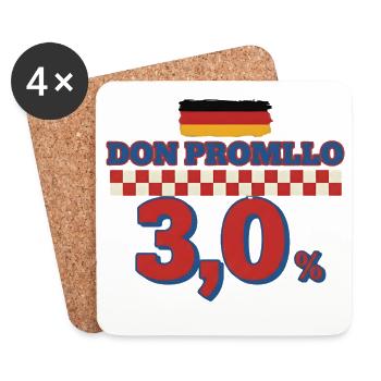 Don Promillo 30 % Retro Malle - Dessous de verre (lot de 4) - blanc - Devant