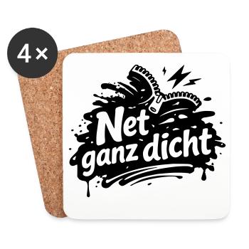 Net ganz dicht - Untersetzer (4er-Set) - Weiß - Vorne