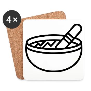 Singing Bowl Tibet Meditation - Coasters (set of 4) - white - Front