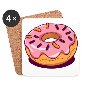 Donut baking - Coasters (set of 4) - white - Front