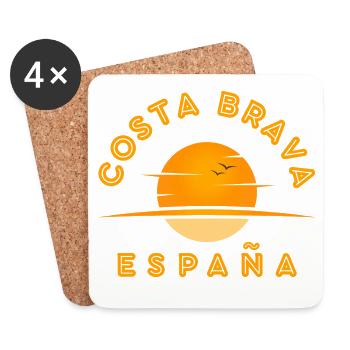 Costa Brava España Sunset Logo - Coasters (set of 4) - white - Front