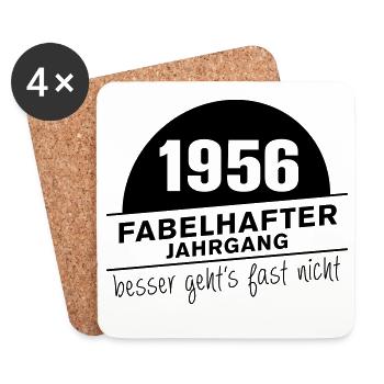 Fabuleux millésime né en 1956 - Dessous de verre (lot de 4) - blanc - Devant